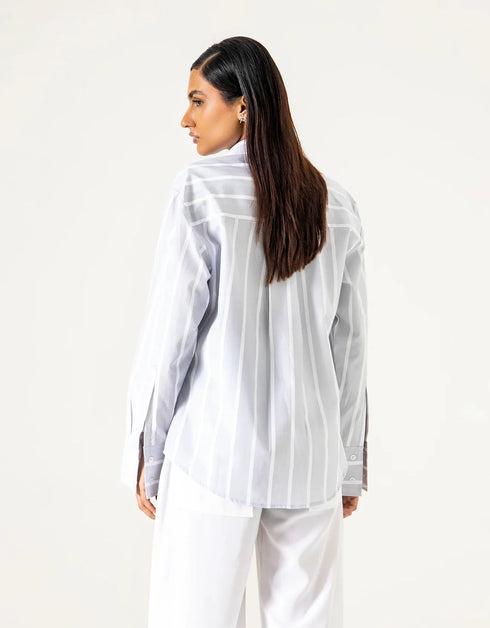 STRIPPED BUTTON DOWN SHIRT